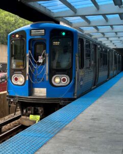 New 7000 Series CRRC Sifang railcar on Chicago's Blue Line