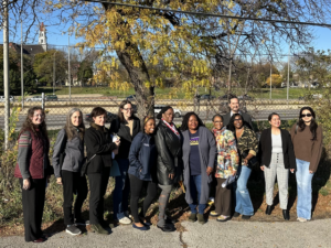 Illinois State Senator Collins and Representative Morris staff joined ELPC and partners at Jensen elementary to discuss vegetative buffer